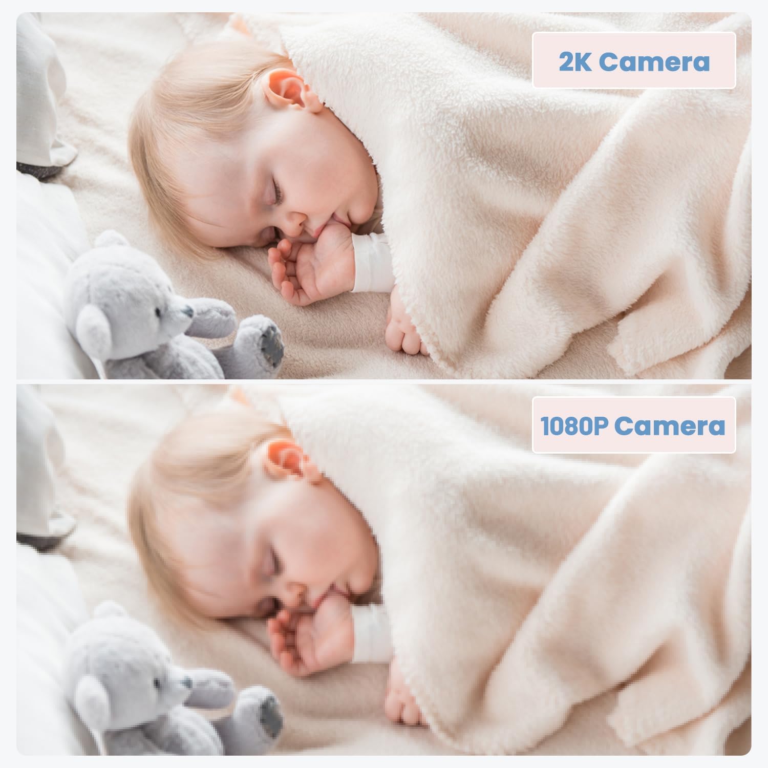 ieGeek Baby 1T video monitor with 2k resolution  is more clearer than the monitor with 1080P resolution